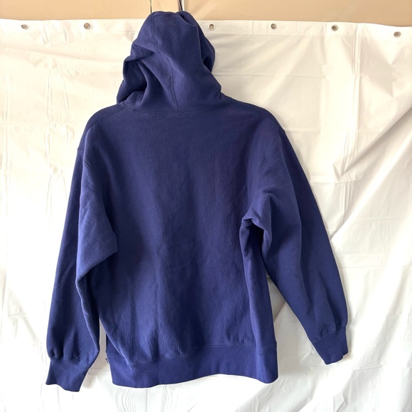 Supreme Blue Purple Hoodie Drop Shadow Spellout Logo SZ M Gently Worn 1X - Picture 3 of 14